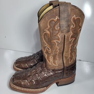 Kids Brown Leather Western Cowboy Boots